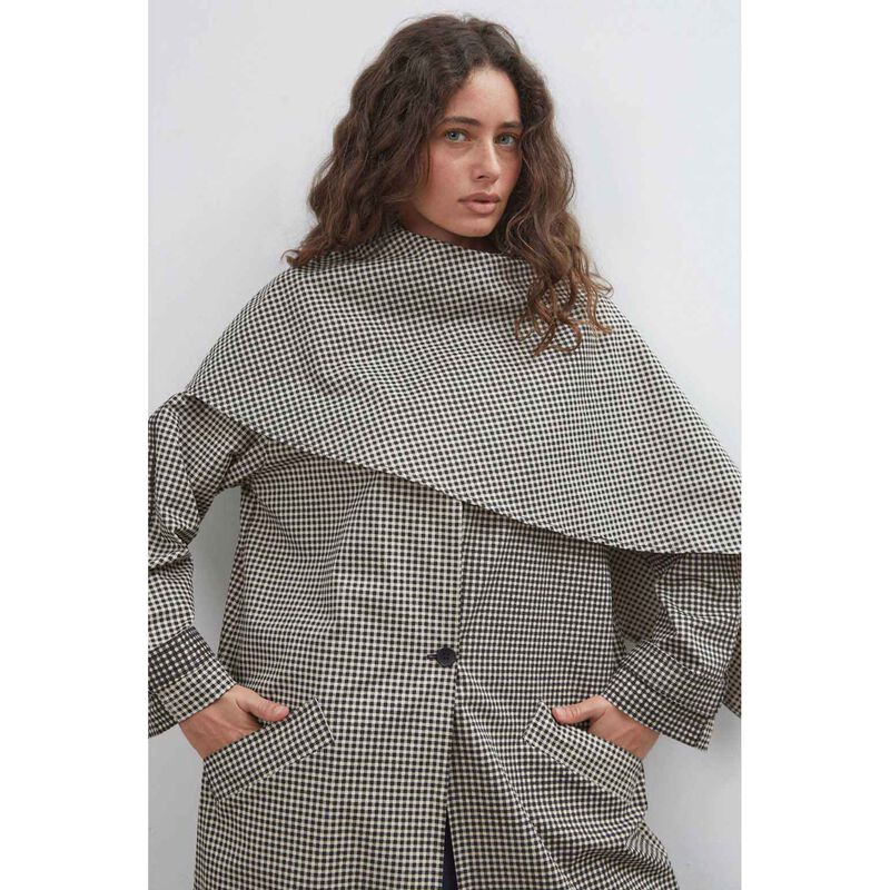 COMMONPLACE ESSENTIALS Lady Gingham Trench image number 2